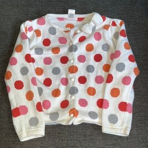 Multi-color Polkadot Janie and Jack girls cardigan.